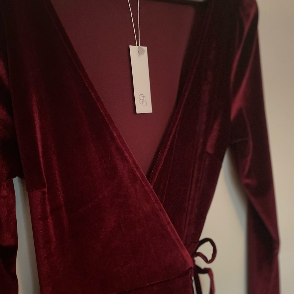 Elegant Burgundy Wrap Dress